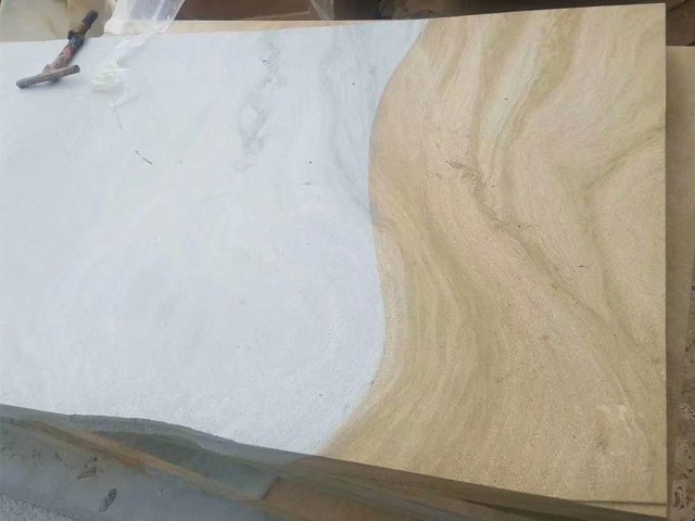 double color sandstone slab